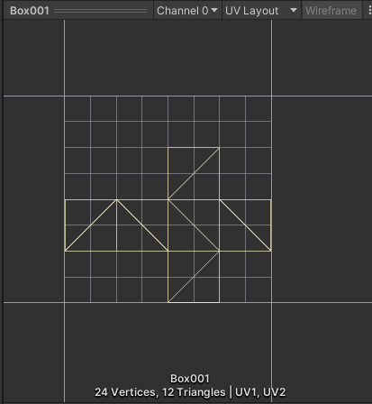 더미 Box001의 UV. (저는 맥스를 쓸줄 모릅니다)